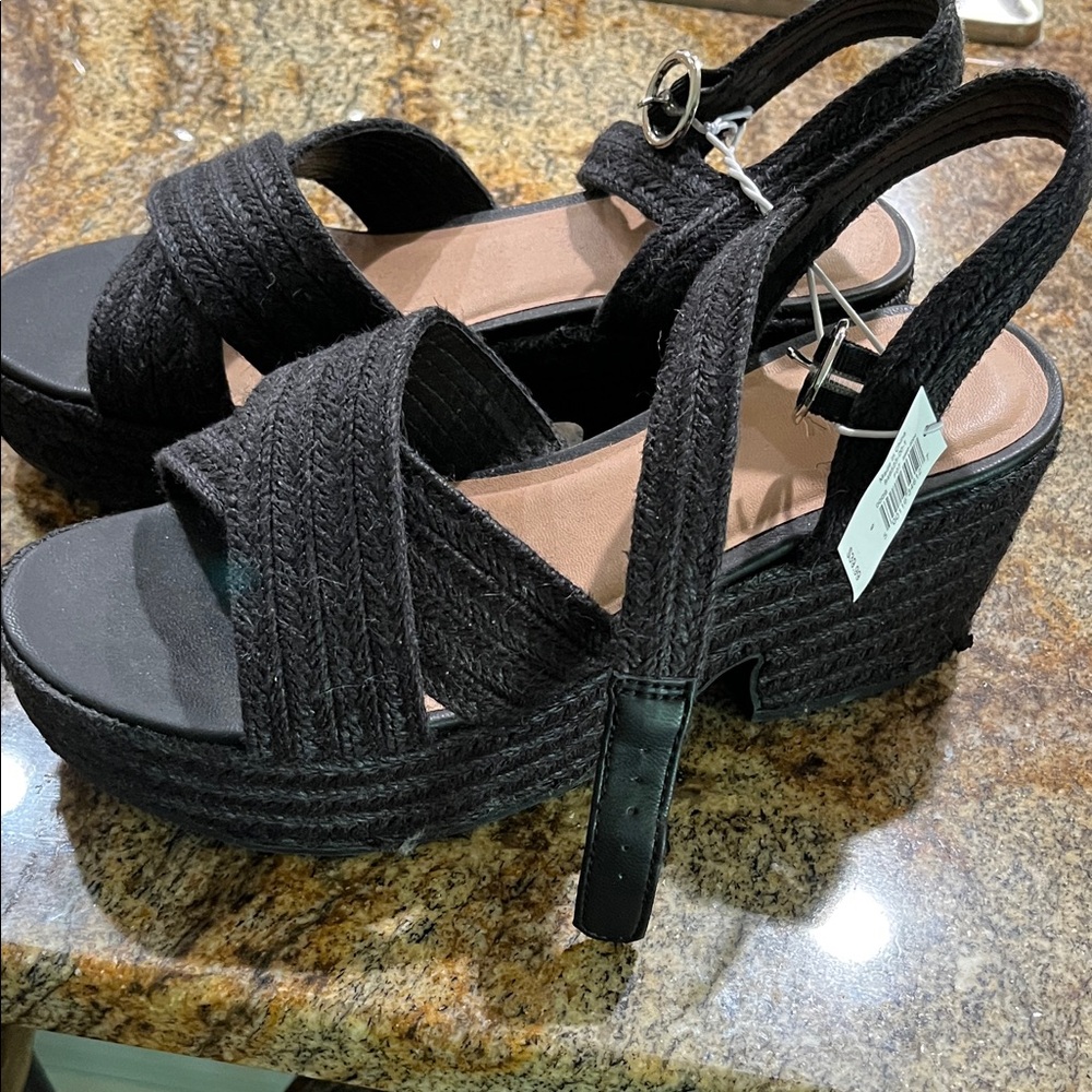Old Navy Black Espadrilles with Adjustable Straps